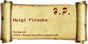 Heigl Piroska névjegykártya